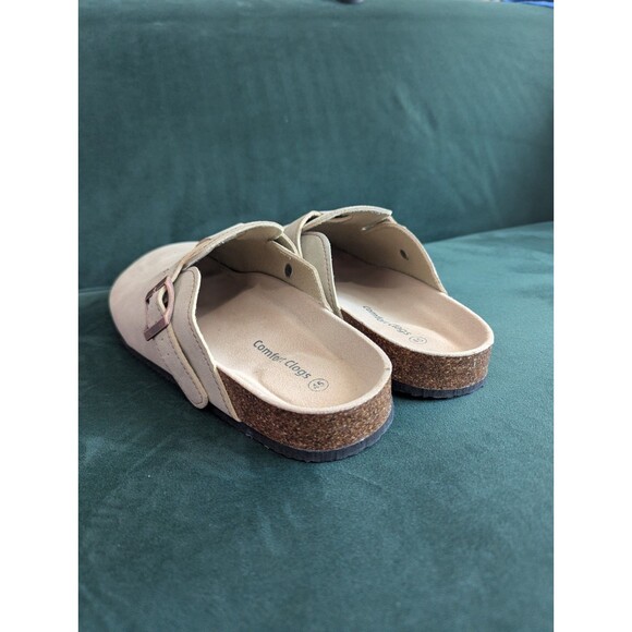 Comfort Clogs Mens Taupe Shoes Faux Suede Sz 45 US 11 Casual Lounge (Y07) - Picture 3 of 7